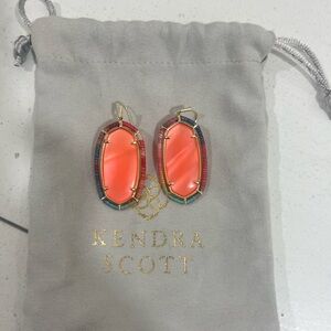 Kendra Scott Coral and Teal Earrings